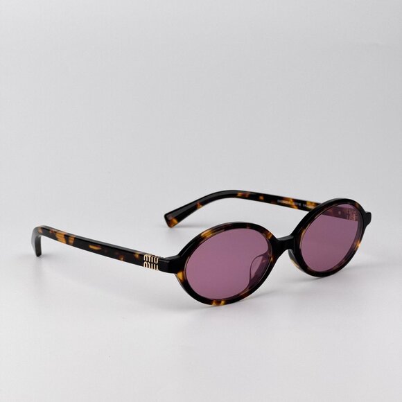 Miu Miu REGARD MU04ZSF Sunglasses – Havana Oval Pink Mirror Silver| Model VAU50D main image 5